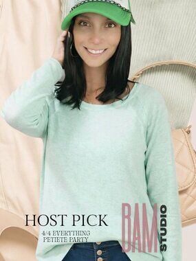 Talbots Petite Mint Green Tunic Top SP | Hi Low Hem | Soft Minimalist Classic